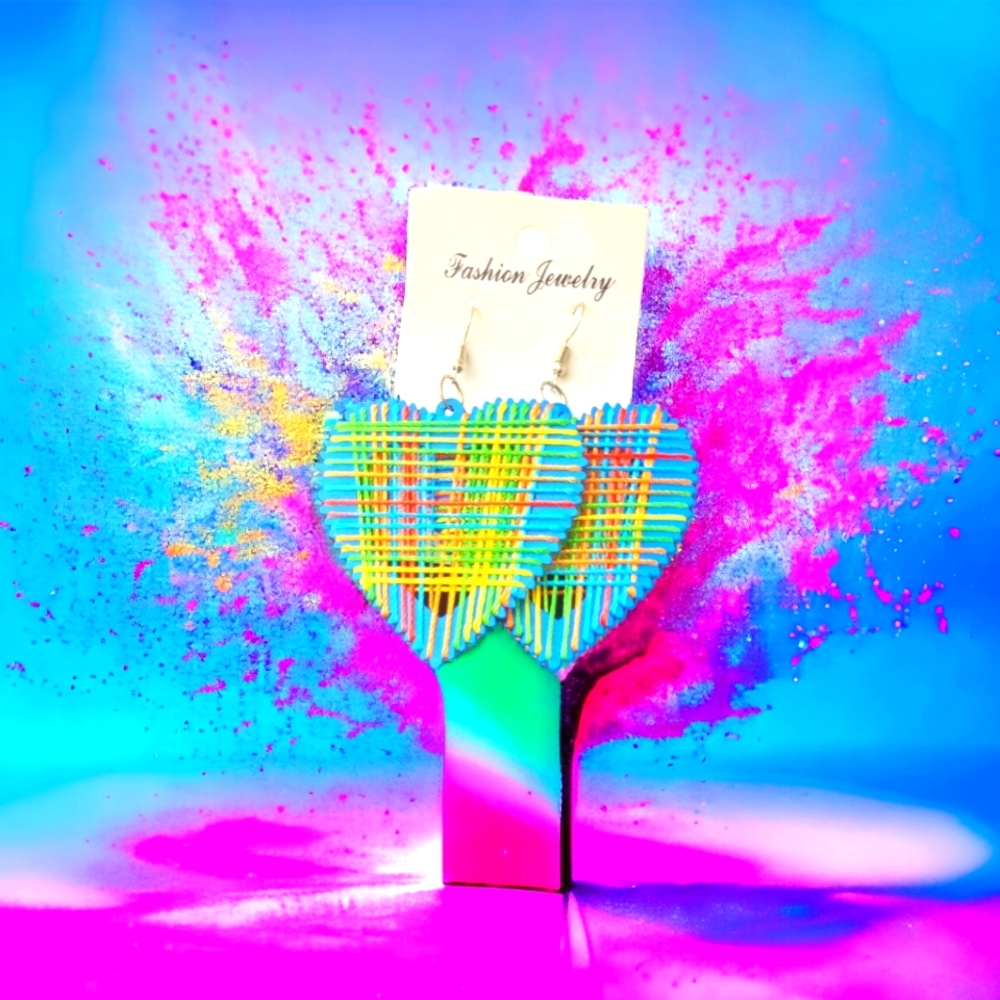 Earrings, Africa earrings, heart-shaped earrings, New earrings with a free bag,